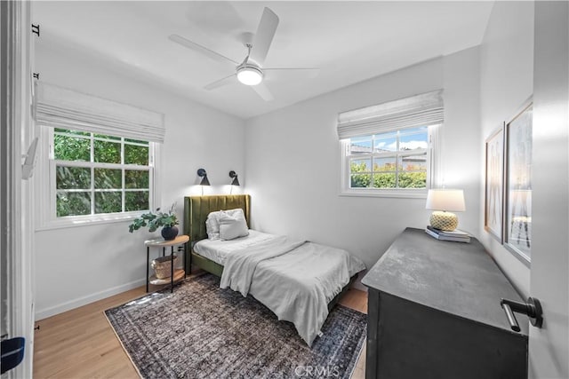 6335 Lorca Dr, San Diego, CA 92115 - bedroom featuring wood finished floors and ceiling fan