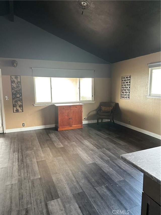 6896 Frontage Rd, Lucerne, CA 95458 - additional living space with vaulted ceiling and dark wood-type flooring