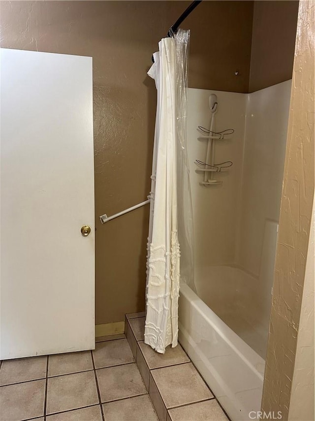 6896 Frontage Rd, Lucerne, CA 95458 - bathroom featuring tile patterned flooring and shower / bath combination with curtain