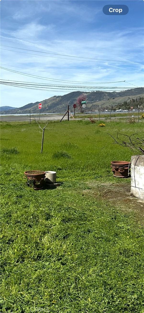 6896 Frontage Rd, Lucerne, CA 95458 - view of yard featuring a mountain view and a view of countryside
