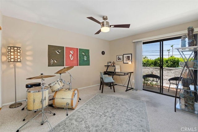 72760 Sage Ct, Palm Desert, CA 92260 - office space with carpet flooring and ceiling fan