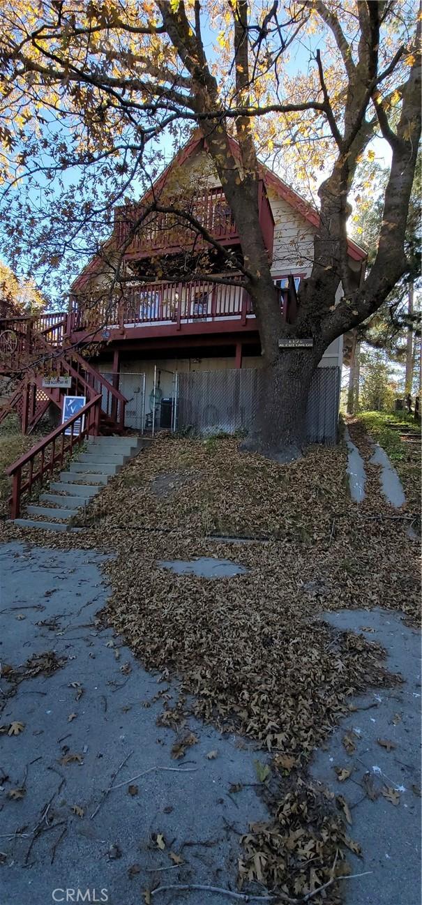 1126 Aleutian Dr, Lake Arrowhead, CA 92352 - view of side of property featuring stairs and a deck