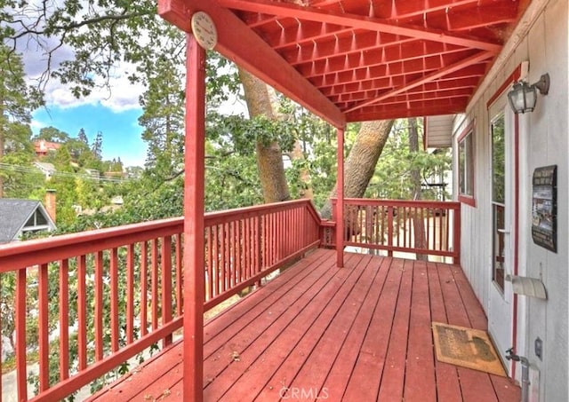 1126 Aleutian Dr, Lake Arrowhead, CA 92352 - view of wooden terrace