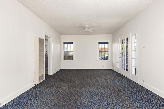 2710 W Shorb St, Alhambra, CA 91803 - unfurnished room featuring a heating unit, dark colored carpet, a ceiling fan, a textured ceiling, and cooling unit