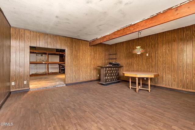 2710 W Shorb St, Alhambra, CA 91803 - bar featuring wood walls, wood finished floors, and beamed ceiling