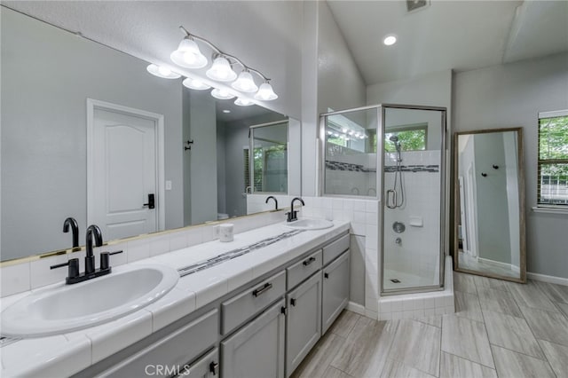 2925 E El Paso Ave, Fresno, CA 93720 - full bath with double vanity and a shower stall