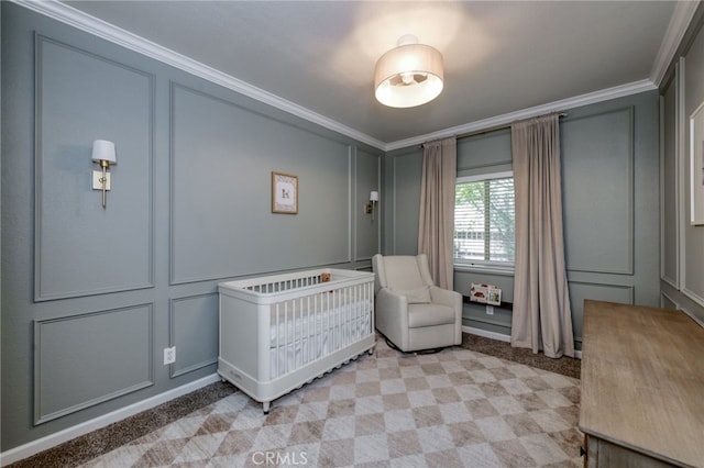 2925 E El Paso Ave, Fresno, CA 93720 - bedroom with a decorative wall, ornamental molding, and a crib