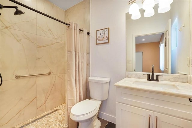 7820 Fulton Ave, North Hollywood, CA 91605 - full bathroom with a tile shower, vanity, and a chandelier