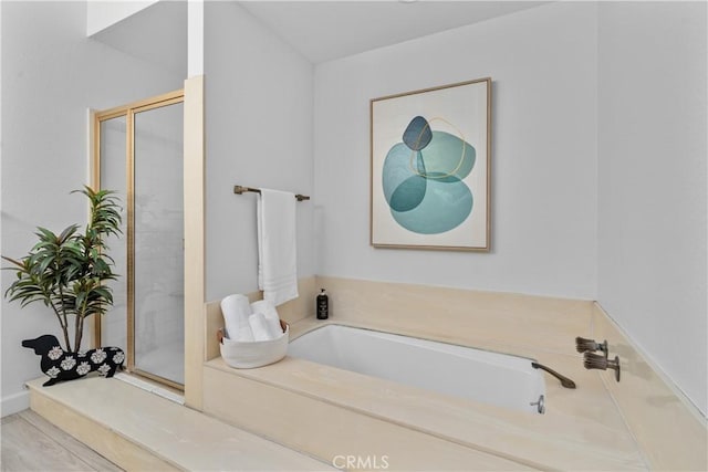 4949 Genesta Ave Unit 102, Encino, CA 91316 - bathroom featuring a garden tub and a shower stall