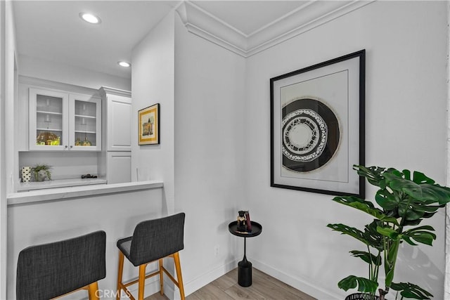 4949 Genesta Ave Unit 102, Encino, CA 91316 - indoor dry bar with wood finished floors and recessed lighting