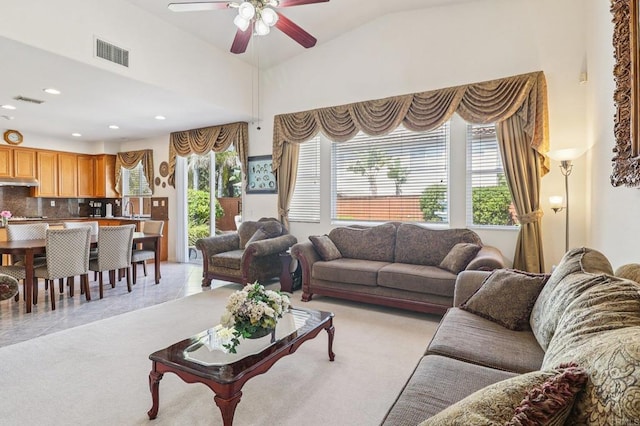 568 Scenic Trail Pl, Chula Vista, CA 91914 - living room featuring ceiling fan, plenty of natural light, and recessed lighting