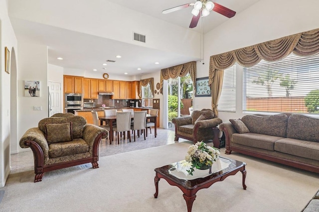 568 Scenic Trail Pl, Chula Vista, CA 91914 - living room featuring a ceiling fan and recessed lighting