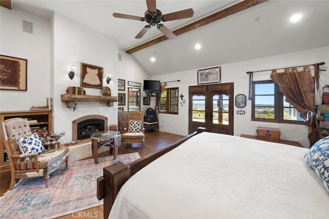 665 Sheehy Rd, Nipomo, CA 93444 - bedroom with wood finished floors, french doors, multiple windows, and recessed lighting