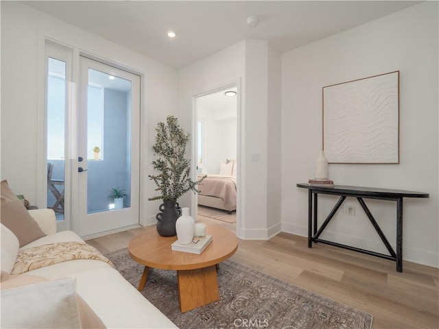 402 W Grand Ave Unit 104, Grover Beach, CA 93433 - living area featuring light wood-type flooring and recessed lighting