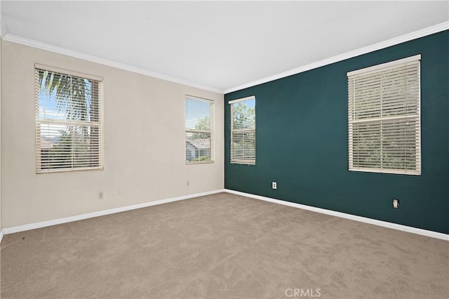 26675 Country Creek Ln, Calabasas, CA 91302 - empty room with ornamental molding, carpet floors, and healthy amount of natural light