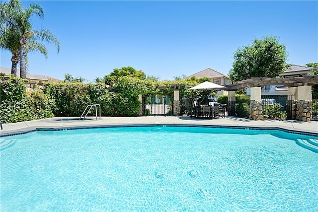 26675 Country Creek Ln, Calabasas, CA 91302 - community pool featuring a pergola and a community hot tub