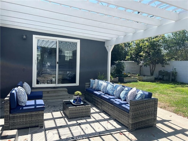 3144 W 154th Pl, Gardena, CA 90249 - view of patio / terrace with an outdoor hangout area and a pergola