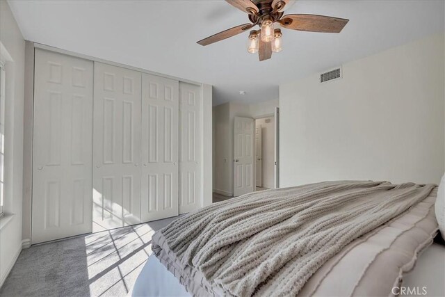 124 Marion Blvd, Fullerton, CA 92835 - bedroom with a closet, carpet flooring, and a ceiling fan