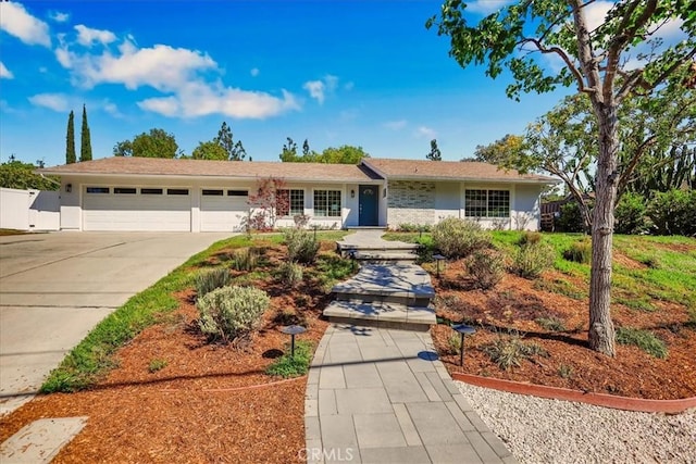 124 Marion Blvd, Fullerton, CA 92835 - ranch-style house with an attached garage, driveway, and stucco siding