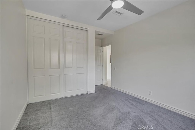 124 Marion Blvd, Fullerton, CA 92835 - unfurnished bedroom featuring carpet flooring, a closet, and a ceiling fan