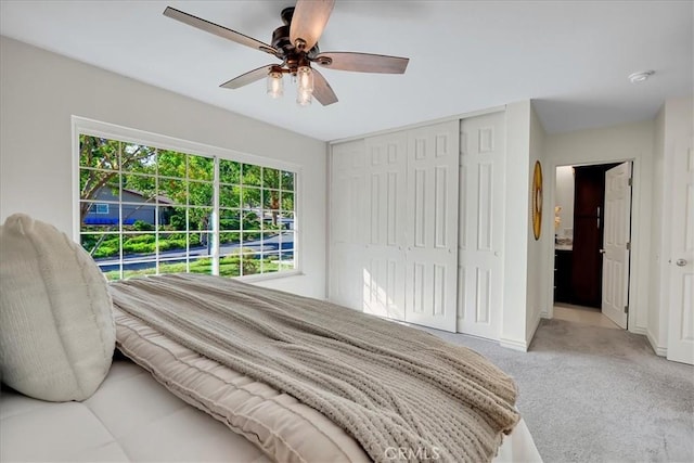 124 Marion Blvd, Fullerton, CA 92835 - carpeted bedroom featuring ceiling fan and a closet