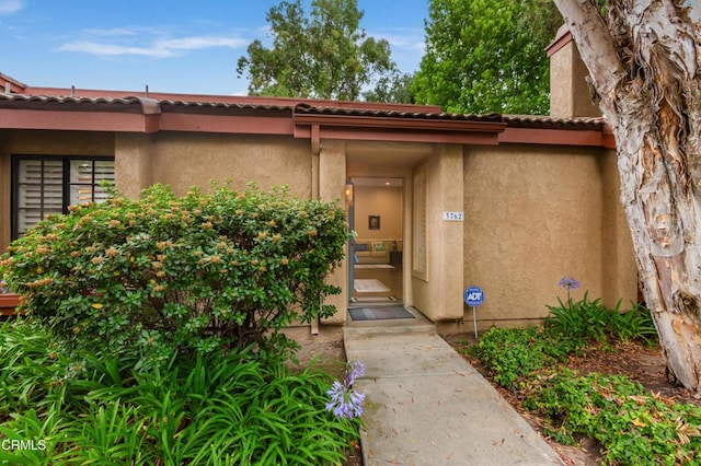 3762 Via Pacifica Walk, Oxnard, CA 93035 - view of exterior entry with stucco siding and a tiled roof