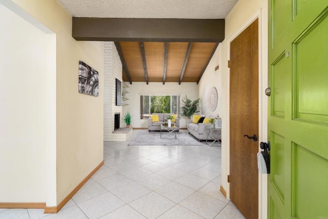 10665 Loire Ave, San Diego, CA 92131 - corridor with wooden ceiling and light tile patterned floors