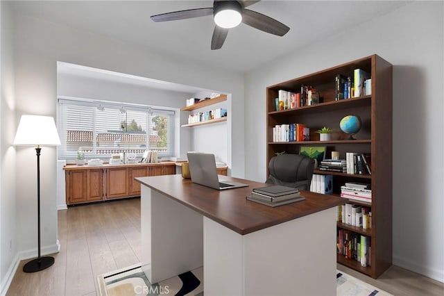 20 Mayapple Way, Irvine, CA 92612 - home office featuring ceiling fan and light wood-style floors