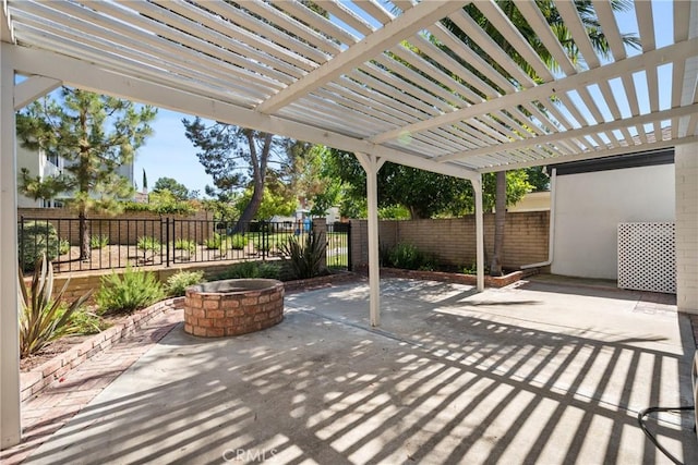 20 Mayapple Way, Irvine, CA 92612 - view of patio featuring a fire pit and a pergola