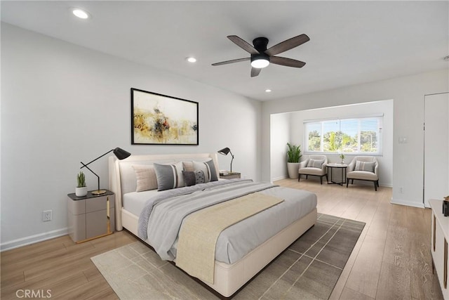 20 Mayapple Way, Irvine, CA 92612 - bedroom featuring light wood-style floors, recessed lighting, and a ceiling fan
