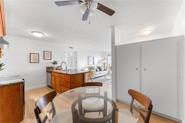 21951 Rimhurst Dr Unit F201, Lake Forest, CA 92630 - dining room featuring ceiling fan and light wood-style flooring