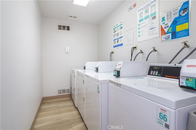 7205 Summertime Ln, Culver City, CA 90230 - community laundry featuring washer and clothes dryer and light wood-type flooring