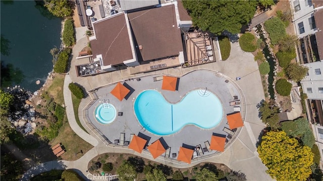 7205 Summertime Ln, Culver City, CA 90230 - aerial view of property and surrounding area with a pool
