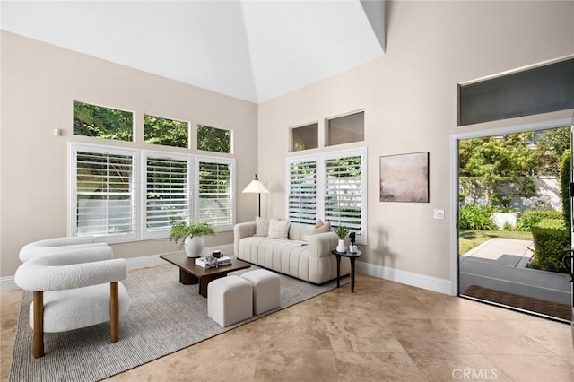 61 Clermont, Newport Coast, CA 92657 - living area featuring a towering ceiling