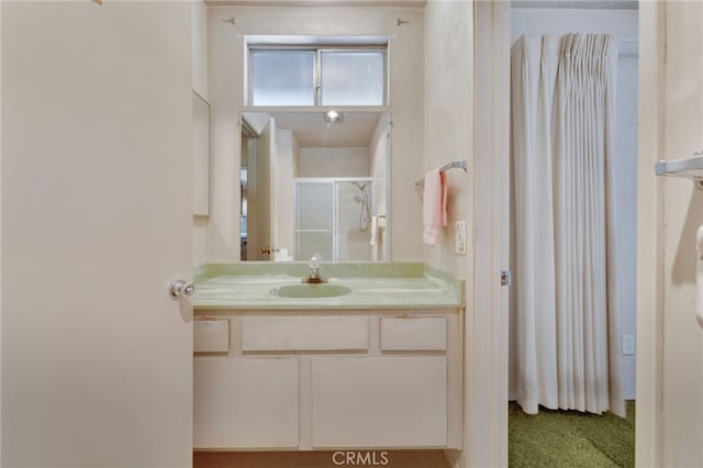 353 E Woodcroft Ave, Glendora, CA 91740 - bathroom with vanity and a shower with shower door