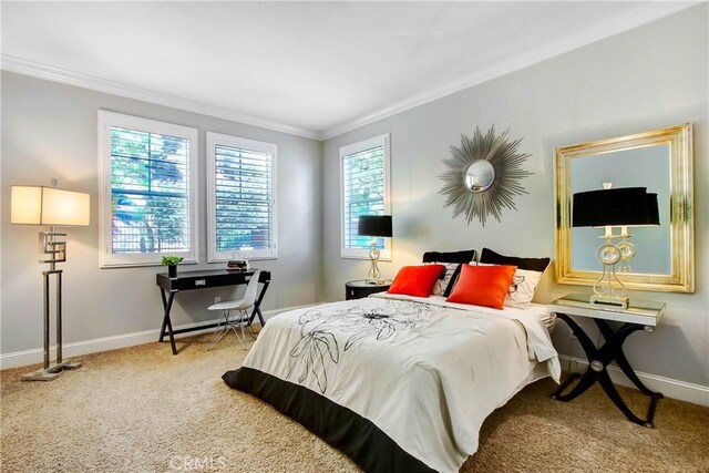 3090 Mangular Ave, Corona, CA 92882 - bedroom featuring crown molding and carpet floors