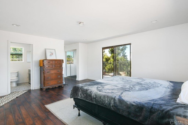 1736 Bellington Ln, Fallbrook, CA 92028 - bedroom featuring wood finished floors, recessed lighting, and ensuite bathroom