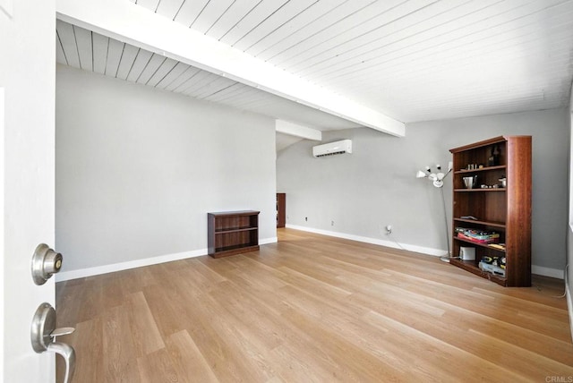 9738 Jamacha Blvd, Spring Valley, CA 91977 - below grade area featuring a wall mounted air conditioner and light wood finished floors