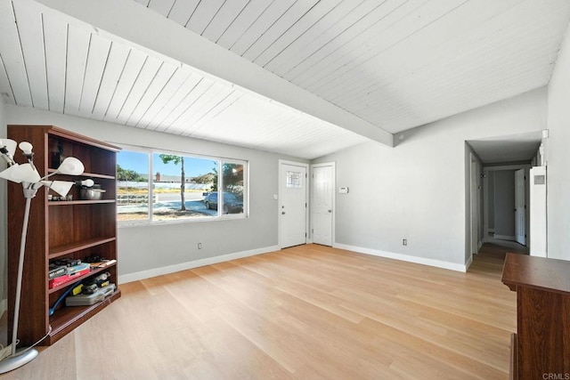 9738 Jamacha Blvd, Spring Valley, CA 91977 - unfurnished living room with light wood-style flooring and wooden ceiling
