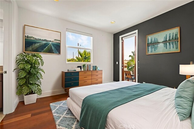 2620 Huntington Ln, Redondo Beach, CA 90278 - bedroom with wood finished floors, recessed lighting, and access to outside