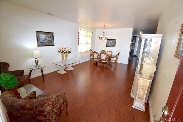 13647 Mesa Linda Ave, Victorville, CA 92392 - living area featuring a chandelier and wood finished floors