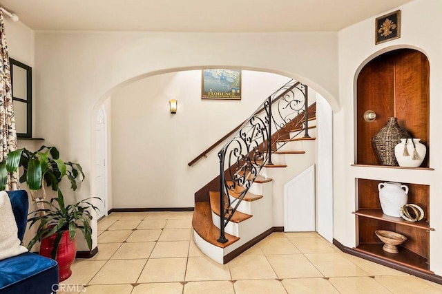34283 Via Lopez, Dana Point, CA 92624 - stairway featuring arched walkways and tile patterned floors