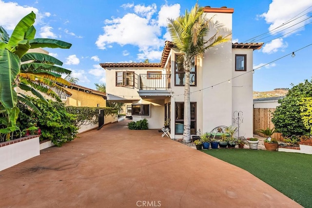 34283 Via Lopez, Dana Point, CA 92624 - view of front of property with a balcony, stucco siding, and a patio
