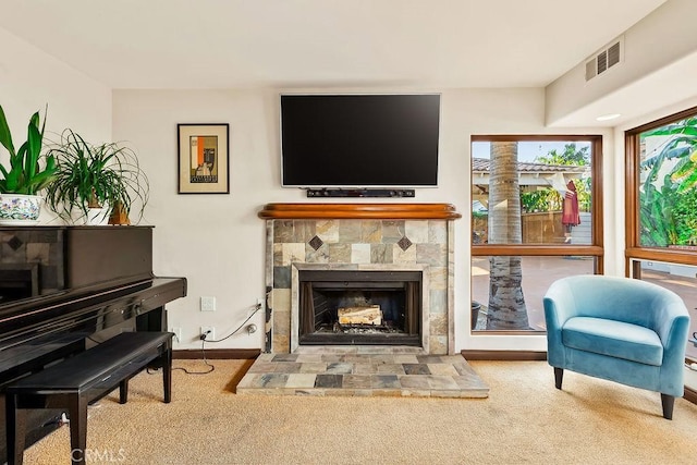 34283 Via Lopez, Dana Point, CA 92624 - sitting room with carpet flooring and a fireplace