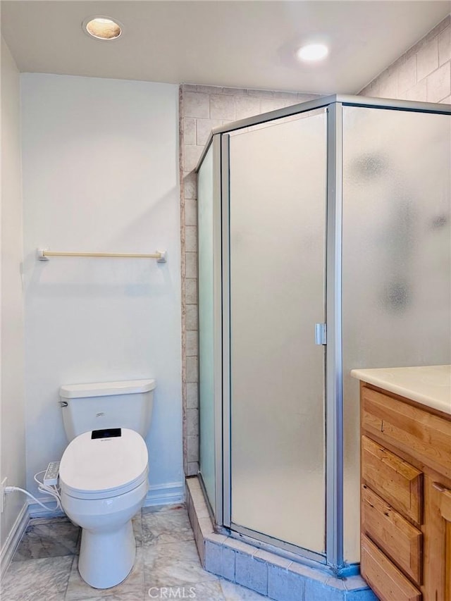 1809 S 5th St, Alhambra, CA 91803 - full bathroom with a stall shower, vanity, and recessed lighting