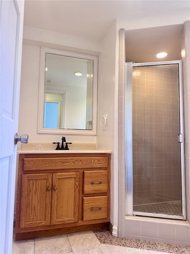 1809 S 5th St, Alhambra, CA 91803 - bathroom with vanity, tile patterned flooring, and a stall shower