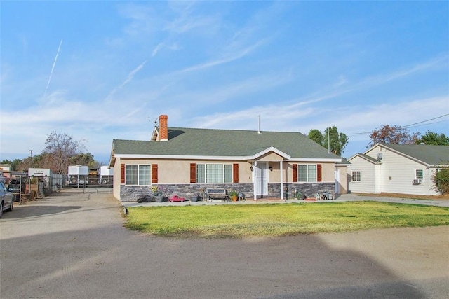 4234 Center Ave, Norco, CA 92860 - single story home featuring stone siding, a chimney, and stucco siding