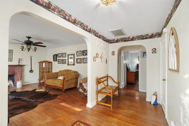 4234 Center Ave, Norco, CA 92860 - hall featuring arched walkways and wood finished floors