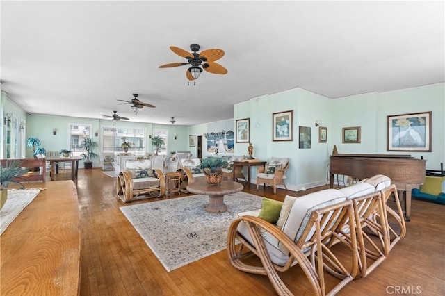 360 W Ocean Blvd Unit 1103, Long Beach, CA 90802 - living area featuring ceiling fan and wood finished floors