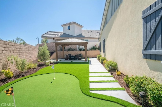 32096 Hyacinth Way, Temecula, CA 92591 - fenced backyard with a gazebo, an area to practice putting, and a patio area